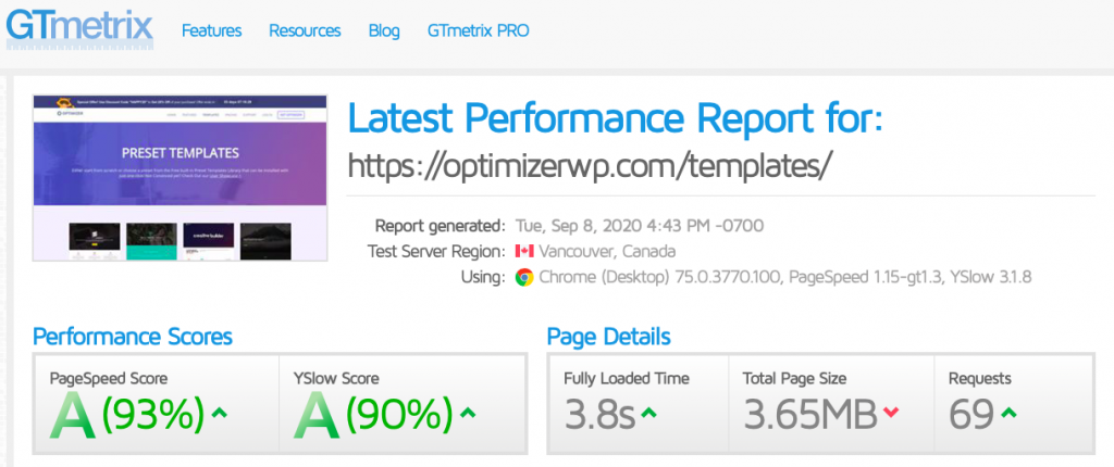 optimizer gt matrix speed test
